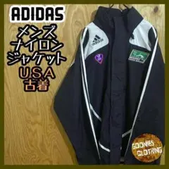 アディダス サッカー USA古着 90s ナイロンジャケット ブラック メンズ