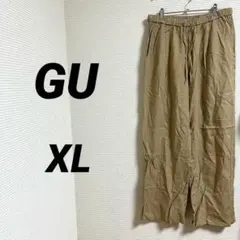 【GU ジーユー】 ボトムス イージーパンツ ベージュ コットン 春 大きめ