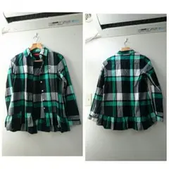 トミーガール/Tommy Girl/グリーンチェック柄ネルシャツ/Sサイズ