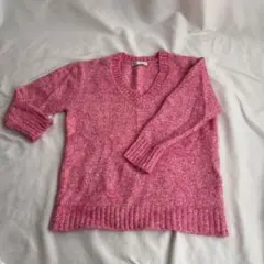 ZARA ピンク Vネック ニット M