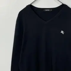 Burberry Black Label Vネックニット ブラック　L