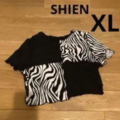 SHIEN ゼブラ柄 ショート丈Tシャツ XLサイズ　ダンスのサムネイル