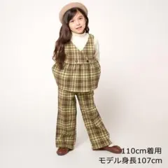 moujonjon チェック柄ワイドパンツ