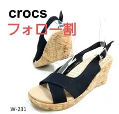 新品　クロックス　コルク　ウェッジ　クロス　バックストラップ　W6
