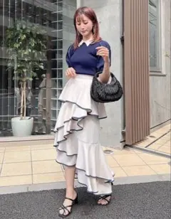 エイミーイストワール パフスリーブニットトップス サマーニット 半袖のサムネイル
