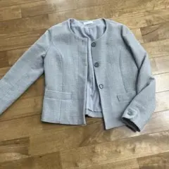 techichi グレー ノーカラージャケット