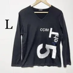 T シャツ ロンT コムサイズム ロゴ プリント ☆A554