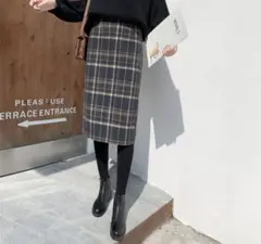 チェック柄タイトスカート M♡新品