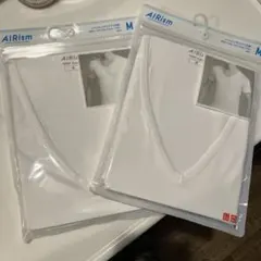 エアリズム　VネックT（半袖）　メンズ　Mサイズ　２枚セット