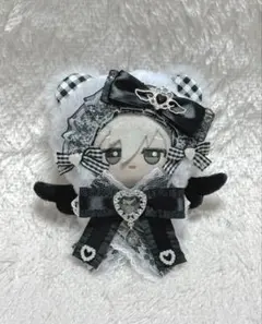 着ぐるみ　くま　ぬい服　ちびぐるみ　11センチ　フープ付き　グレー　チェック