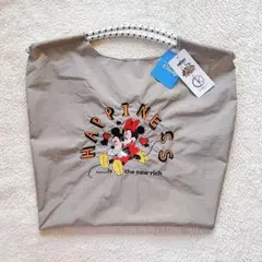 Disney ミッキー＆ミニー D.KELLY 刺繍 トート グレー タグ付き