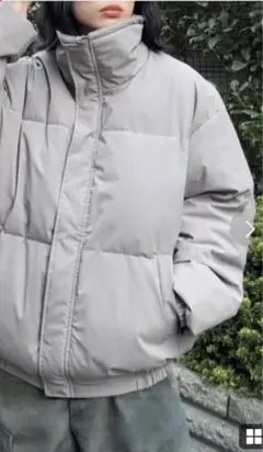 PICSAS オーバーサイズハイネック ボリュームエコダウンニュアンスグレイ