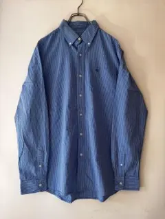 こ*式様 No.5975 CHAPSストライプBDシャツ青L
