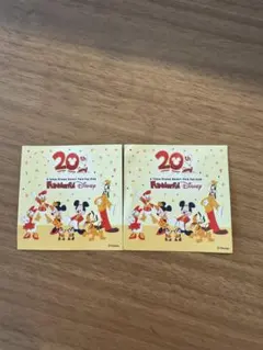 東京ディズニーリゾート 20周年記念カード2枚➕ダッフィー20周年シールセット