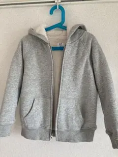 GAP Kids ボア ジップ パーカー Sサイズ 120cm グレー
