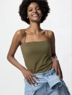 新品未使用　ユニクロ　エアリズムコットンブラチューブトップ