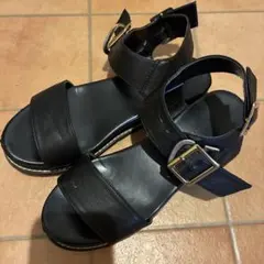 JEANASIS アンクルストラップ サンダル ブラック 厚底のサムネイル