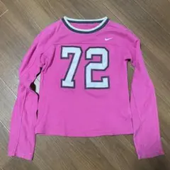 平成 y2k Nike ピンク 長袖カットソー 72