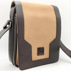 レア　ダンヒル ショルダーバッグ ブラウン　レザー　キャンバスのサムネイル
