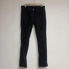 wjk black STUDIOUS限定 クラッシュデニム スキニーパンツ S - メルカリ