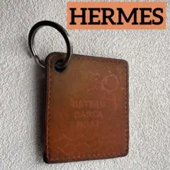 HERMES KEYRING　エルメスキーホルダー レザー プレート　革スクエアのサムネイル