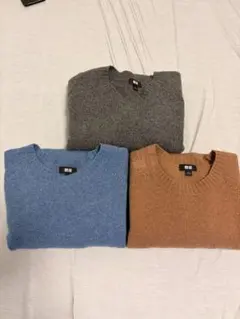 即日発送　期間限定特別価格　UNIQLO プレミアムラムクルーネックセーター