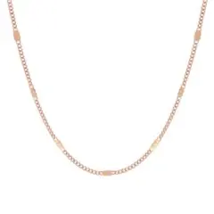 個性的 シンプル プレスチェーン ステンレス ネックレス＊ピンクゴールド＊