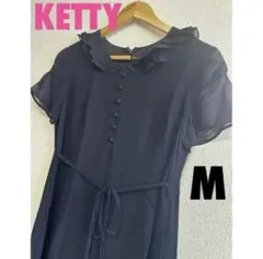 ケティ 半袖ワンピース　M　上品　きれいめ　シック　日本製　シンプル　夏　通勤のサムネイル