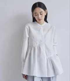 VIS アシンメトリー　フレア　シャツ　ブラウス　vis