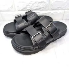 UGG Capitola Buckle Slide 26cm ブラック レザー