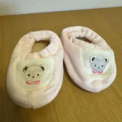 ファミリア　クマ刺繍 ピンク ベビー靴下ブーティー