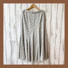 AMERICAN HOLIC◆花柄ロングスカート（L）グレー　フレア　薄手