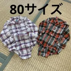 Baby GAPチェック柄長袖シャツ2枚セット