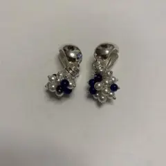 黒と白のビーズのイヤリング