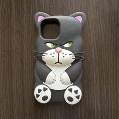 iPhone13.14.15用ケース 猫(ルシファー)デザイン シリコン製