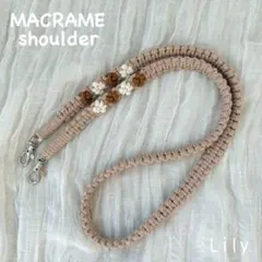 マクラメ　肉球　スマホショルダー　携帯ストラップ　ハンドメイド