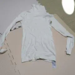 H257 ホワイトタートルネック長袖トップス Mサイズ　極暖