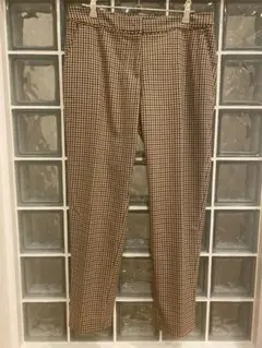 未使用　H&M エイチアンドエム　チェックテーパードクロップドパンツsize38