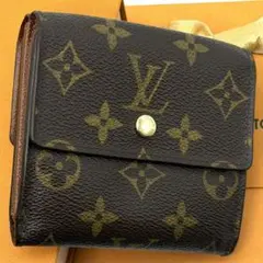 美品 ルイヴィトン モノグラム ポルトモネ ビエ カルトクレディ W 茶色 財布