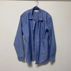 GLOBAL WORK 長袖シャツ S 青と白ストライプ