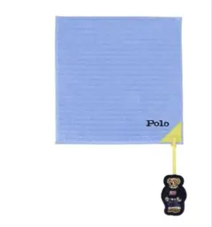 新品Polo タオルハンカチ ベアチャーム付き　スカイブルー