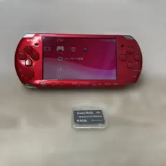 PSP-3000 レッド　電池パックなし　メモリーカード4GB