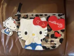 新品！ハローキティ ヒョウ柄　サガラ刺繍　ポーチ