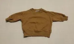 ブラウン 長袖クルーネック トレーナー