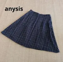 anysis フレアスカート チェック柄 ニット