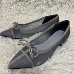【新品未使用】PECHINCHAR 2WAYリボンメッシュパンプス