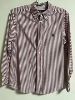 ポロ・ラルフ・ローレン 長袖シャツ 赤白ストライプ