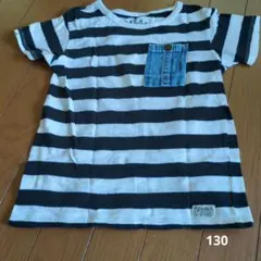 OCEAN&GROUND ボーダーTシャツ デニムポケット 130のサムネイル
