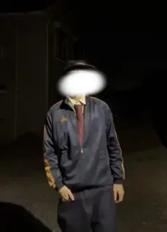 adidas ネイビーオレンジ ジャージ トラックジャケット s 短丈