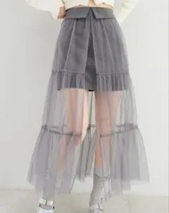 MAJESTIC LEGON チュールレイヤードミニスカート